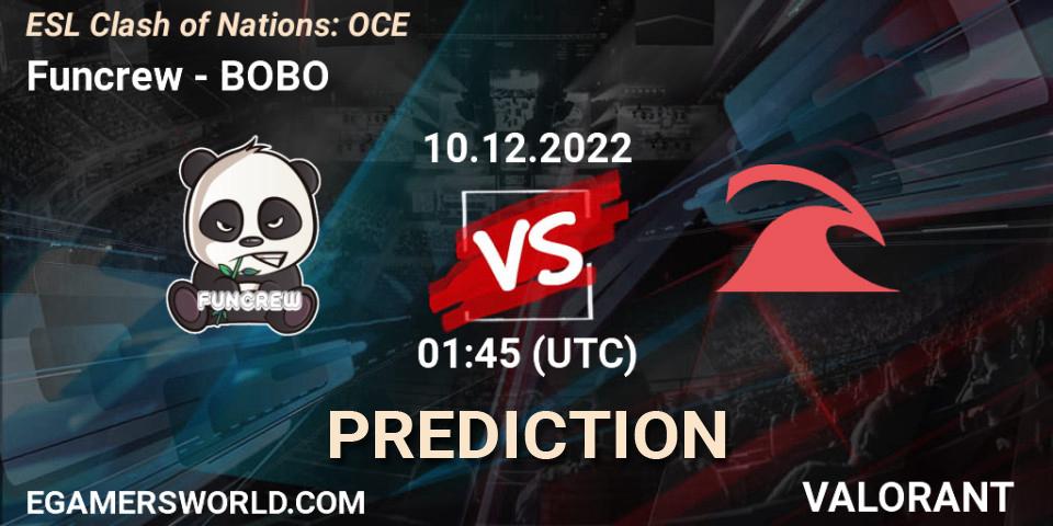 Funcrew vs BOBO: Betting TIp, Match Prediction. 10.12.22. VALORANT, ESL Clash of Nations: OCE