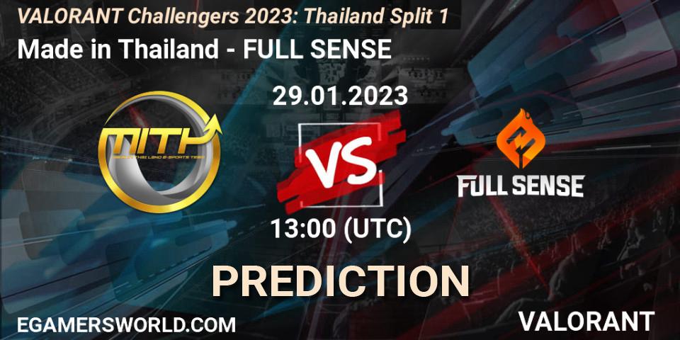 Made in Thailand vs FULL SENSE: Betting TIp, Match Prediction. 29.01.23. VALORANT, VALORANT Challengers 2023: Thailand Split 1