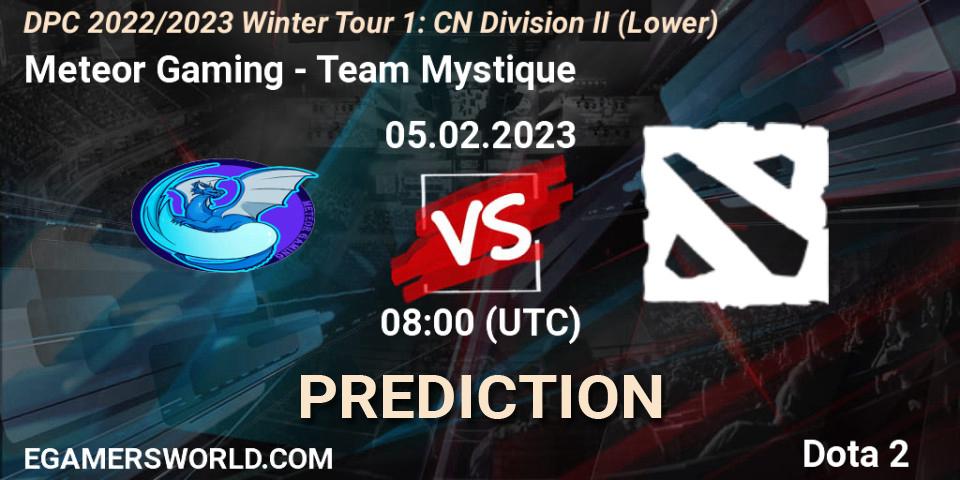 Meteor Gaming vs Team Mystique: Betting TIp, Match Prediction. 05.02.23. Dota 2, DPC 2022/2023 Winter Tour 1: CN Division II (Lower)