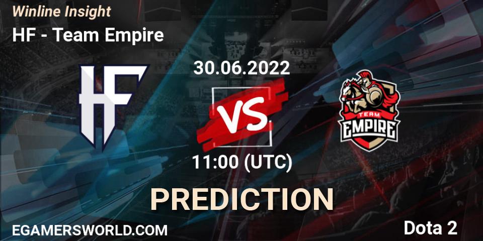 HF vs Team Empire: Betting TIp, Match Prediction. 30.06.22. Dota 2, Winline Insight
