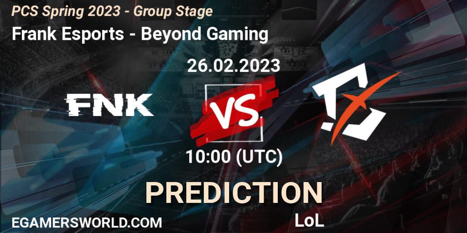 Frank Esports vs Beyond Gaming: Betting TIp, Match Prediction. 10.02.23. LoL, PCS Spring 2023 - Group Stage