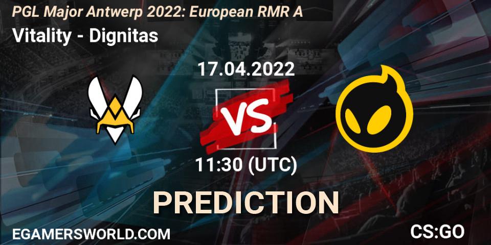 Vitality vs Dignitas: Betting TIp, Match Prediction. 17.04.22. CS2 (CS:GO), PGL Major Antwerp 2022: European RMR A