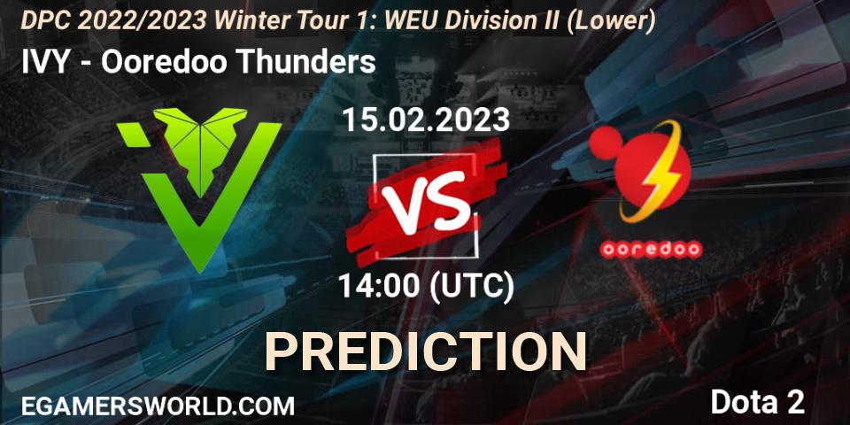 IVY vs Ooredoo Thunders: Betting TIp, Match Prediction. 15.02.23. Dota 2, DPC 2022/2023 Winter Tour 1: WEU Division II (Lower)
