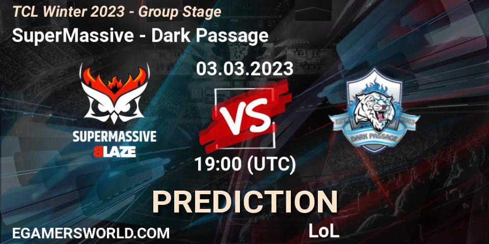 SuperMassive vs Dark Passage: Betting TIp, Match Prediction. 10.03.23. LoL, TCL Winter 2023 - Group Stage