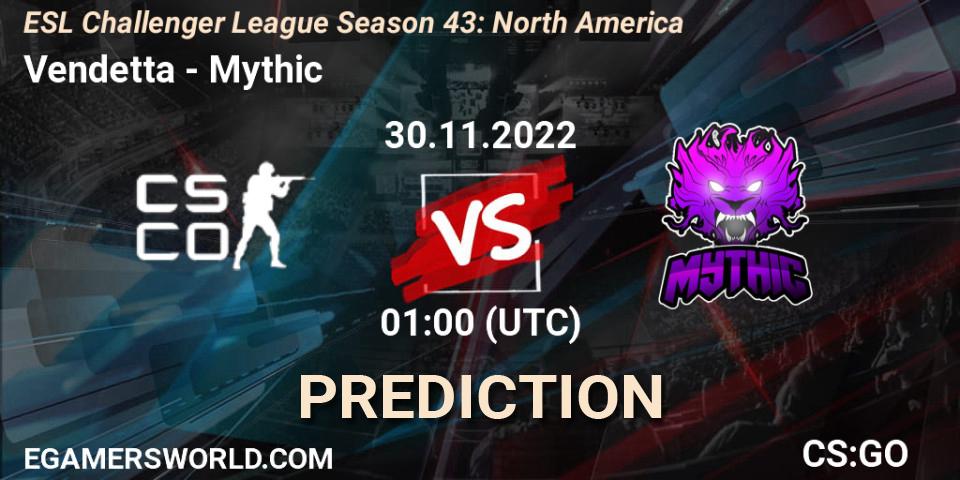 Vendetta vs Mythic: Betting TIp, Match Prediction. 30.11.22. CS2 (CS:GO), ESL Challenger League Season 43: North America