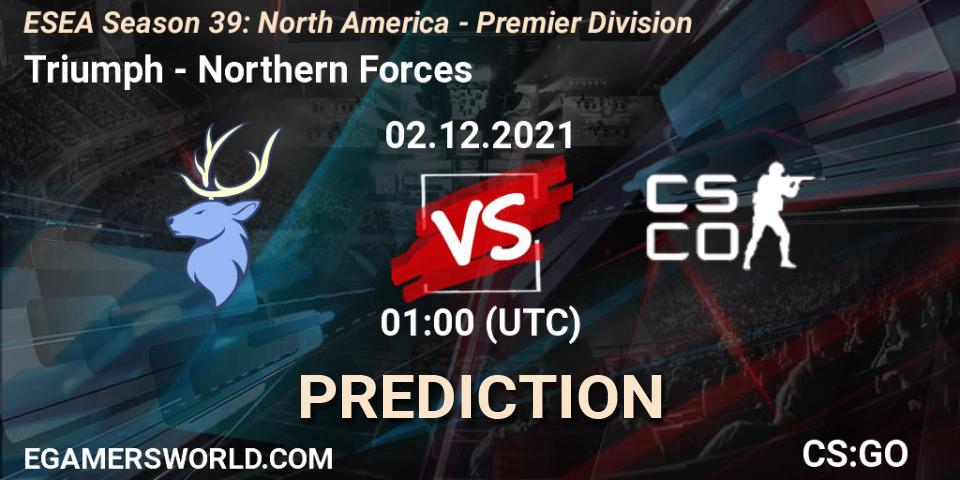 Triumph vs Northern Forces: Betting TIp, Match Prediction. 06.12.21. CS2 (CS:GO), ESEA Season 39: North America - Premier Division