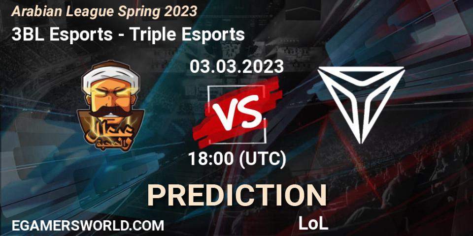 3BL Esports vs Triple Esports: Betting TIp, Match Prediction. 10.02.23. LoL, Arabian League Spring 2023