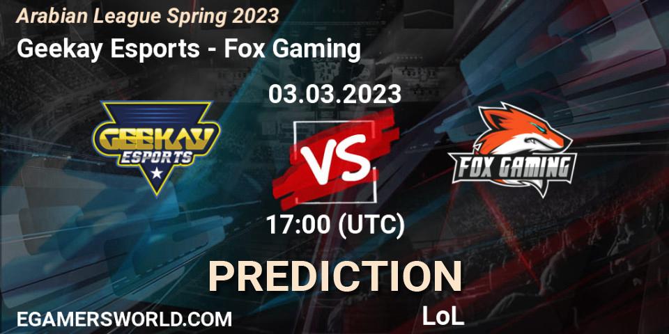 Geekay Esports vs Fox Gaming: Betting TIp, Match Prediction. 10.02.23. LoL, Arabian League Spring 2023