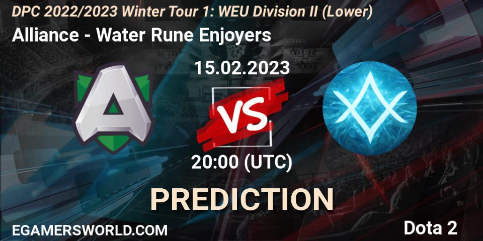 Alliance vs Water Rune Enjoyers: Betting TIp, Match Prediction. 15.02.23. Dota 2, DPC 2022/2023 Winter Tour 1: WEU Division II (Lower)