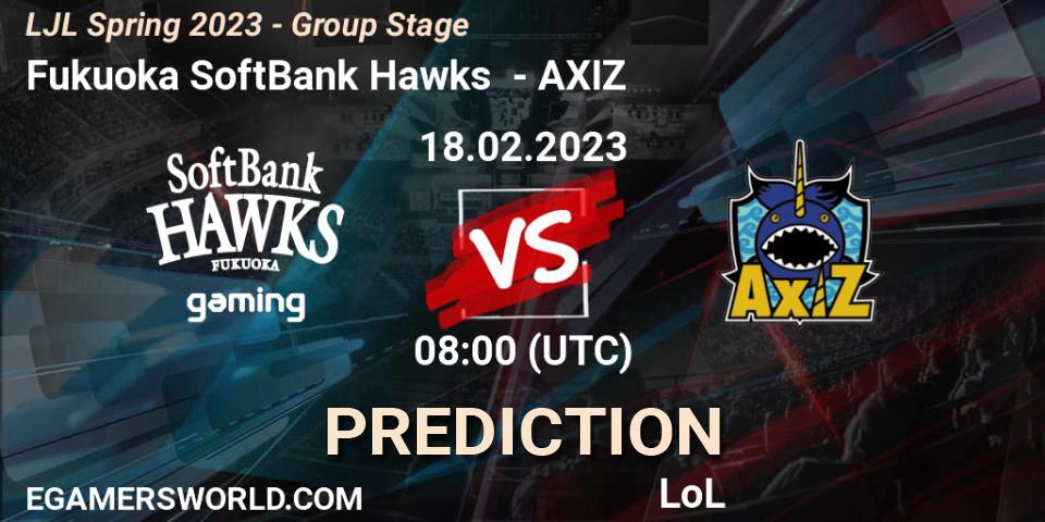 Fukuoka SoftBank Hawks vs AXIZ: Betting TIp, Match Prediction. 18.02.23. LoL, LJL Spring 2023 - Group Stage