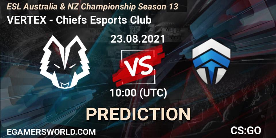 VERTEX vs Chiefs Esports Club: Betting TIp, Match Prediction. 23.08.21. CS2 (CS:GO), ESL Australia & NZ Championship Season 13