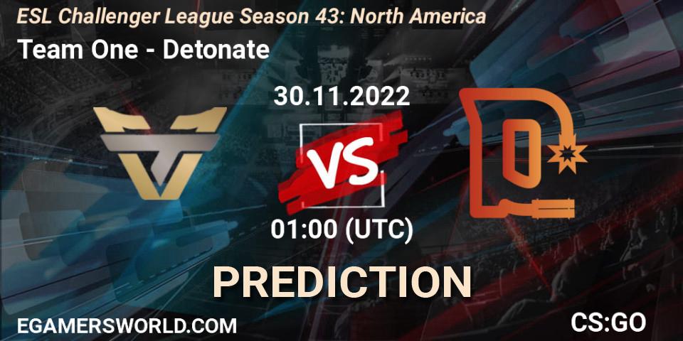 Team One vs Detonate: Betting TIp, Match Prediction. 30.11.22. CS2 (CS:GO), ESL Challenger League Season 43: North America