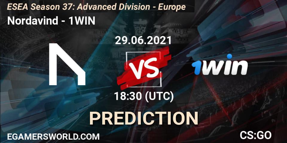 Nordavind vs 1WIN: Betting TIp, Match Prediction. 30.06.21. CS2 (CS:GO), ESEA Season 37: Advanced Division - Europe