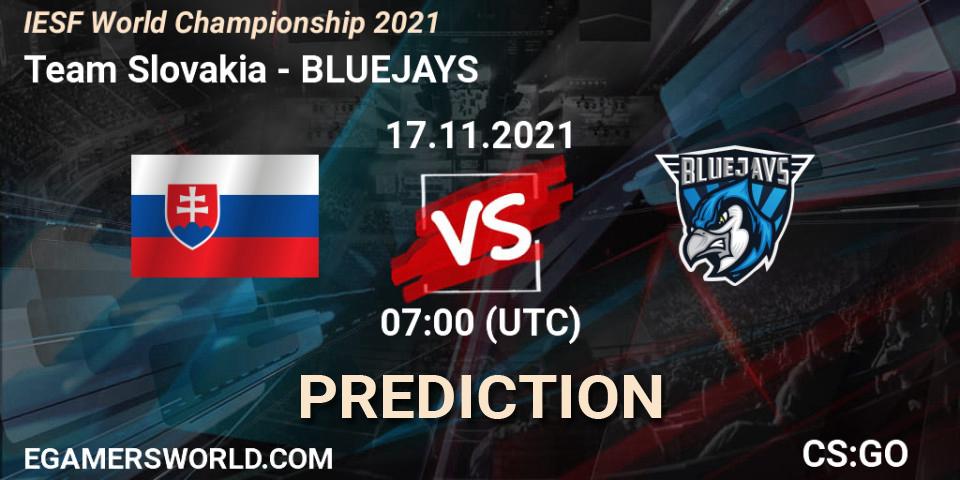 Team Slovakia vs BLUEJAYS: Betting TIp, Match Prediction. 17.11.21. CS2 (CS:GO), IESF World Championship 2021