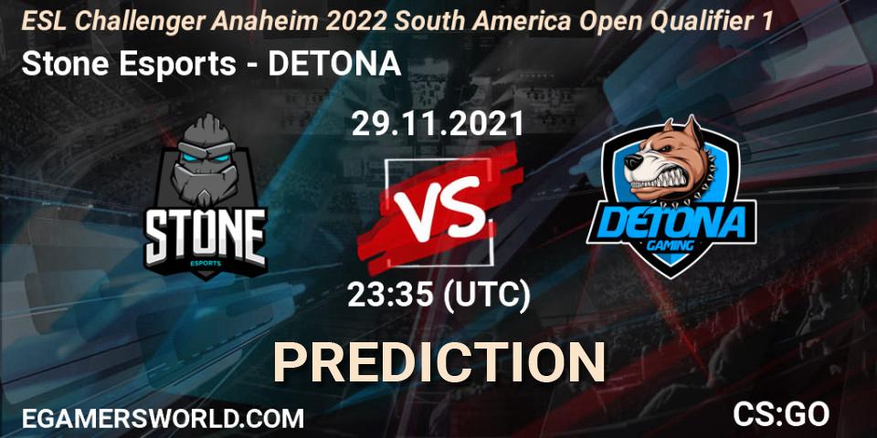 Stone Esports vs DETONA: Betting TIp, Match Prediction. 30.11.21. CS2 (CS:GO), ESL Challenger Anaheim 2022 South America Open Qualifier 1