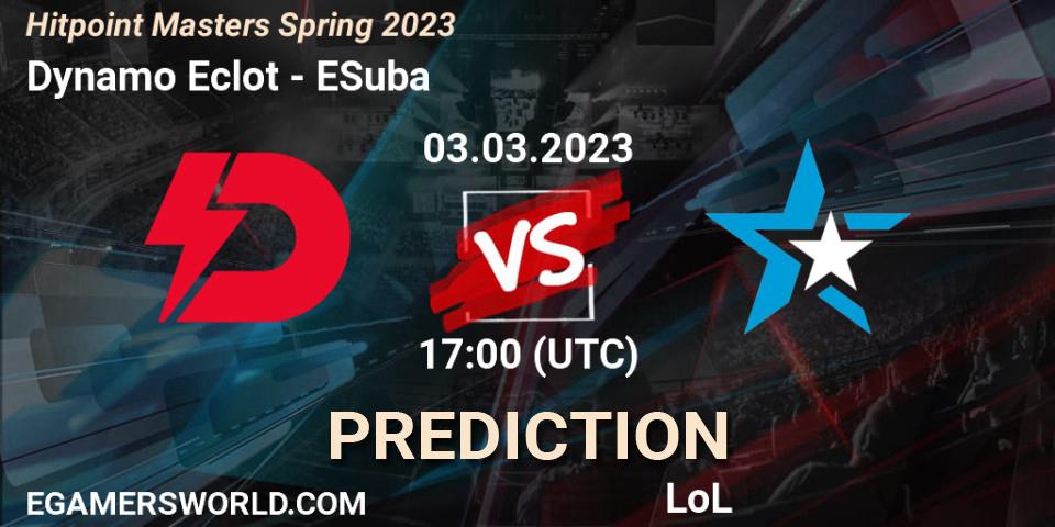 Dynamo Eclot vs ESuba: Betting TIp, Match Prediction. 03.02.23. LoL, Hitpoint Masters Spring 2023