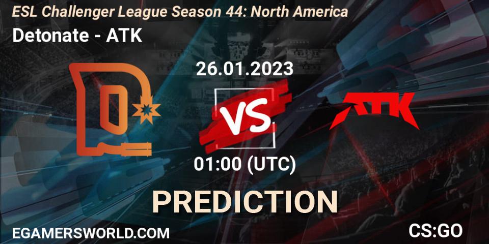 Detonate vs ATK: Betting TIp, Match Prediction. 07.02.23. CS2 (CS:GO), ESL Challenger League Season 44: North America