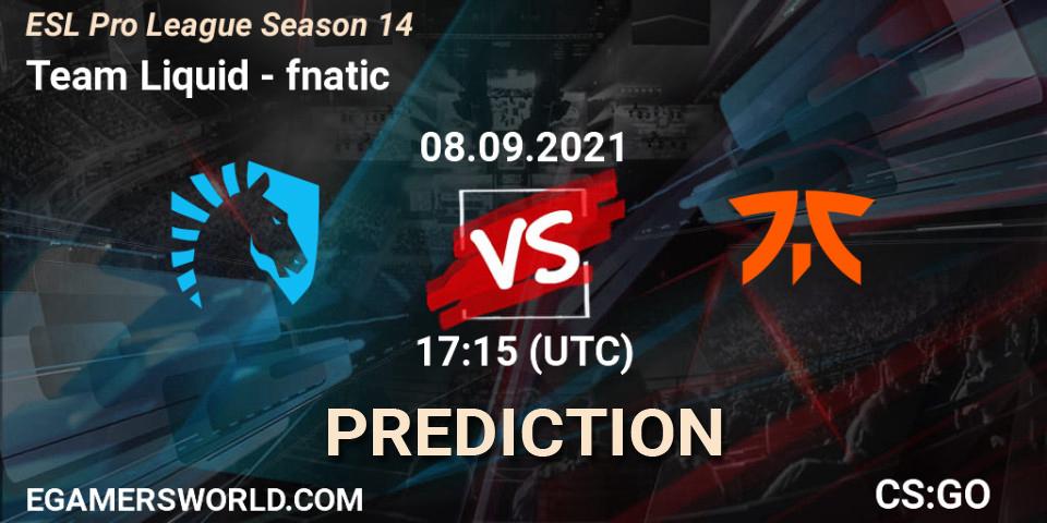 Team Liquid vs fnatic: Betting TIp, Match Prediction. 08.09.21. CS2 (CS:GO), ESL Pro League Season 14
