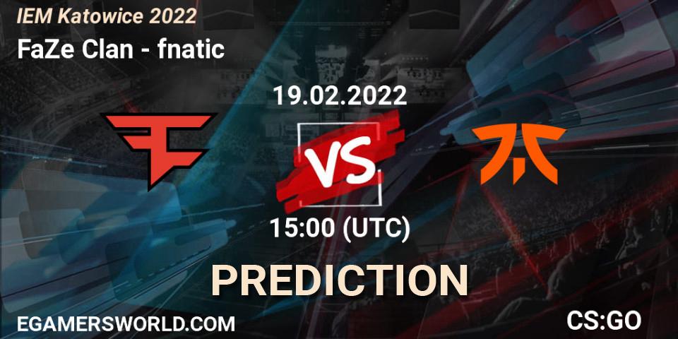 FaZe Clan vs fnatic: Betting TIp, Match Prediction. 19.02.22. CS2 (CS:GO), IEM Katowice 2022
