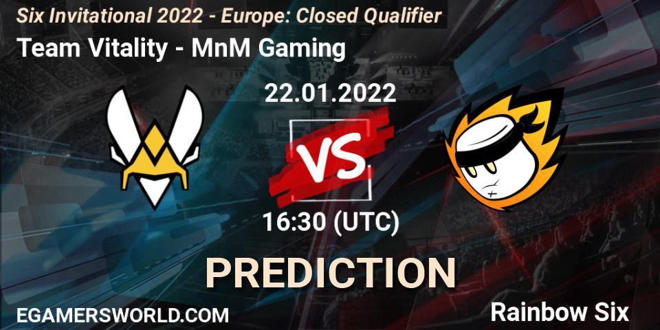 Team Vitality vs MnM Gaming: Betting TIp, Match Prediction. 22.01.22. Rainbow Six, Six Invitational 2022 - Europe: Closed Qualifier