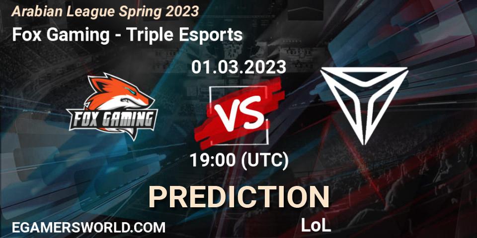 Fox Gaming vs Triple Esports: Betting TIp, Match Prediction. 08.02.23. LoL, Arabian League Spring 2023