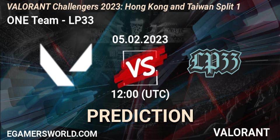 ONE Team vs LP33: Betting TIp, Match Prediction. 05.02.23. VALORANT, VALORANT Challengers 2023: Hong Kong and Taiwan Split 1