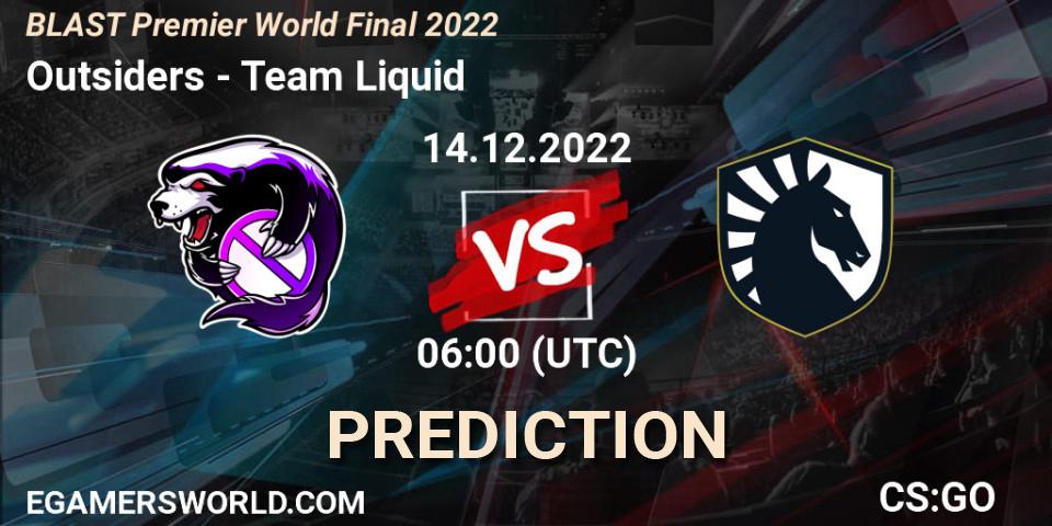Outsiders vs Team Liquid: Betting TIp, Match Prediction. 14.12.22. CS2 (CS:GO), BLAST Premier World Final 2022