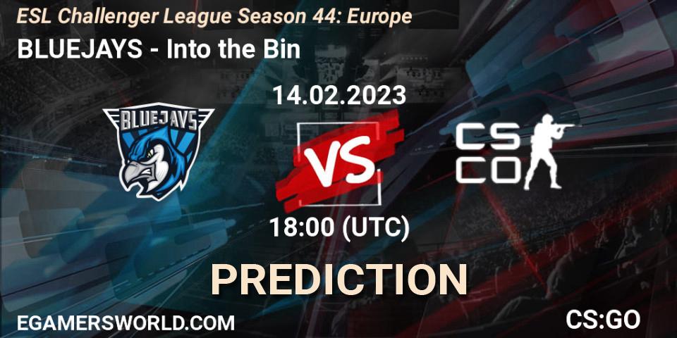 BLUEJAYS vs Into the Bin: Betting TIp, Match Prediction. 20.02.23. CS2 (CS:GO), ESL Challenger League Season 44: Europe