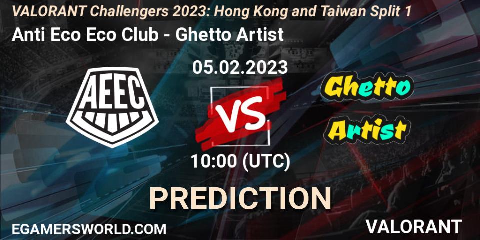 Anti Eco Eco Club vs Ghetto Artist: Betting TIp, Match Prediction. 05.02.23. VALORANT, VALORANT Challengers 2023: Hong Kong and Taiwan Split 1