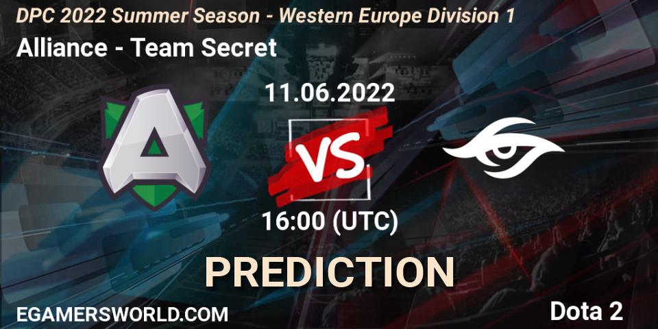 Alliance vs Team Secret: Betting TIp, Match Prediction. 11.06.22. Dota 2, DPC WEU 2021/2022 Tour 3: Division I