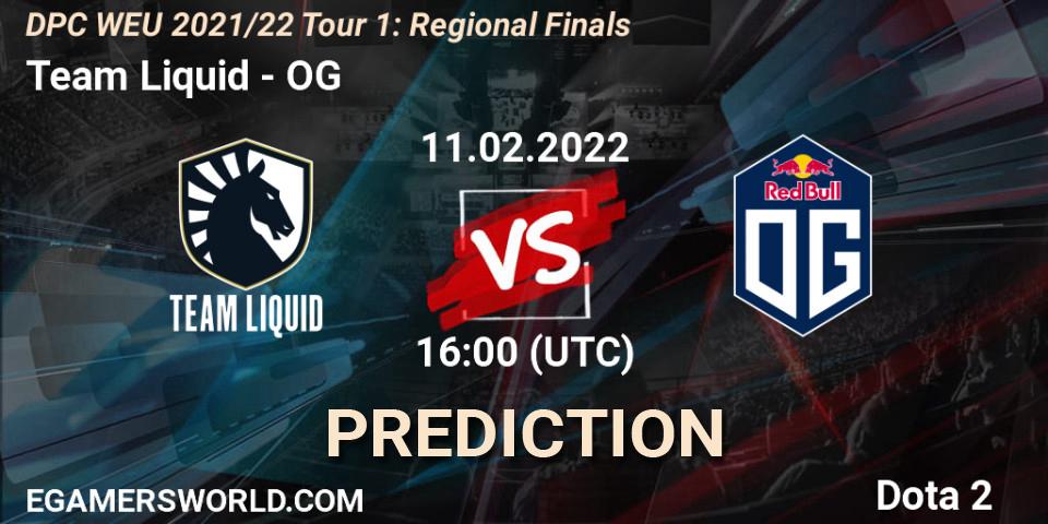 Team Liquid vs OG: Betting TIp, Match Prediction. 11.02.22. Dota 2, DPC WEU 2021/22 Tour 1: Regional Finals
