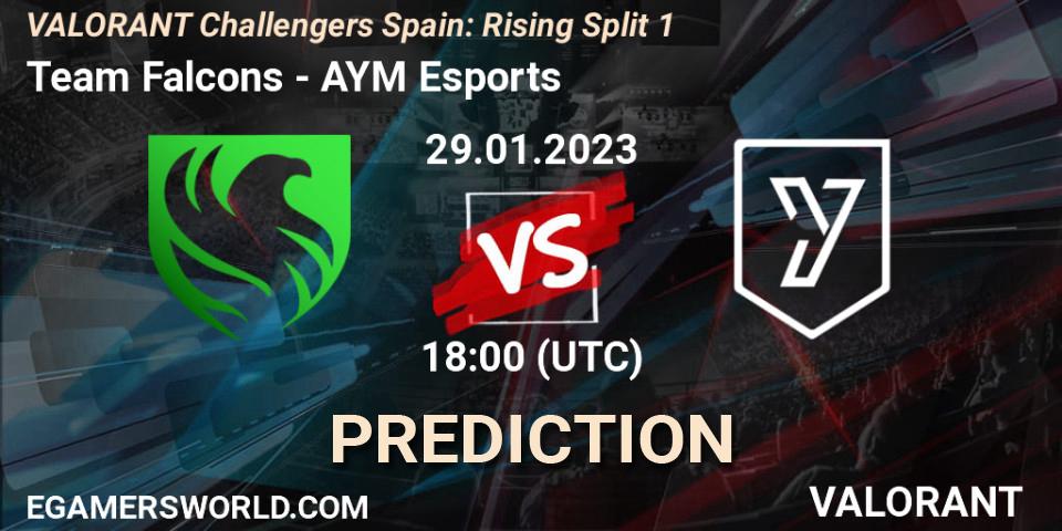 Falcons vs AYM Esports: Betting TIp, Match Prediction. 29.01.23. VALORANT, VALORANT Challengers 2023 Spain: Rising Split 1