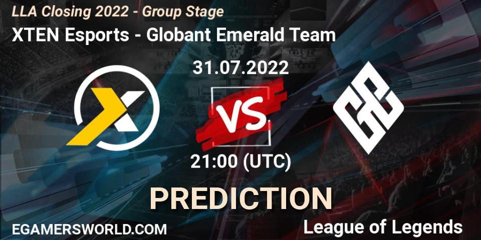 XTEN Esports vs Globant Emerald Team: Betting TIp, Match Prediction. 31.07.22. LoL, LLA Closing 2022 - Group Stage