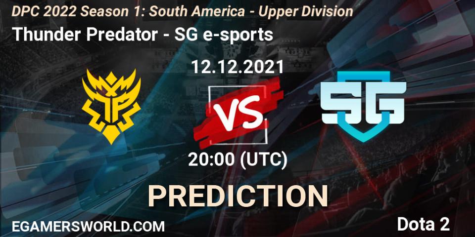 Thunder Predator vs SG e-sports: Betting TIp, Match Prediction. 12.12.21. Dota 2, DPC 2022 Season 1: South America - Upper Division