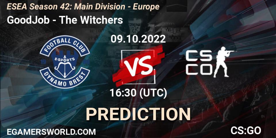 GoodJob vs The Witchers: Betting TIp, Match Prediction. 09.10.22. CS2 (CS:GO), ESEA Season 42: Main Division - Europe