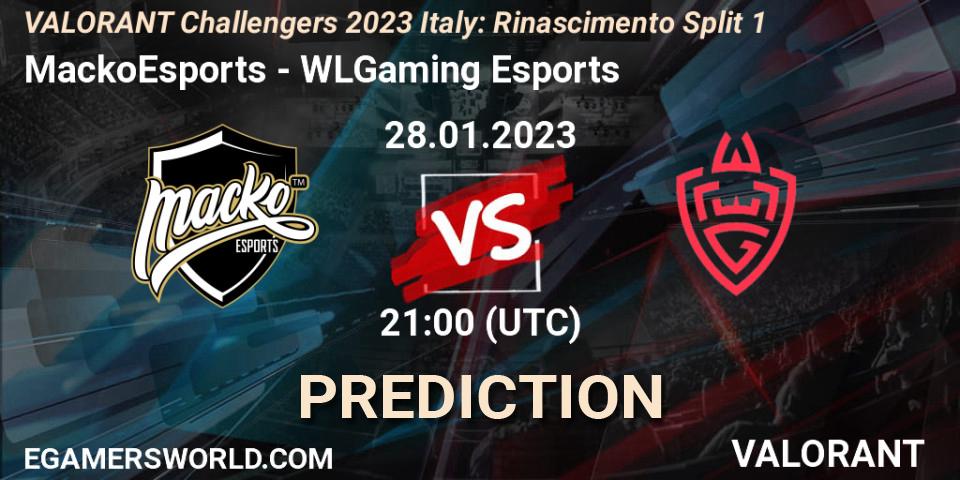 MackoEsports vs WLGaming Esports: Betting TIp, Match Prediction. 28.01.23. VALORANT, VALORANT Challengers 2023 Italy: Rinascimento Split 1