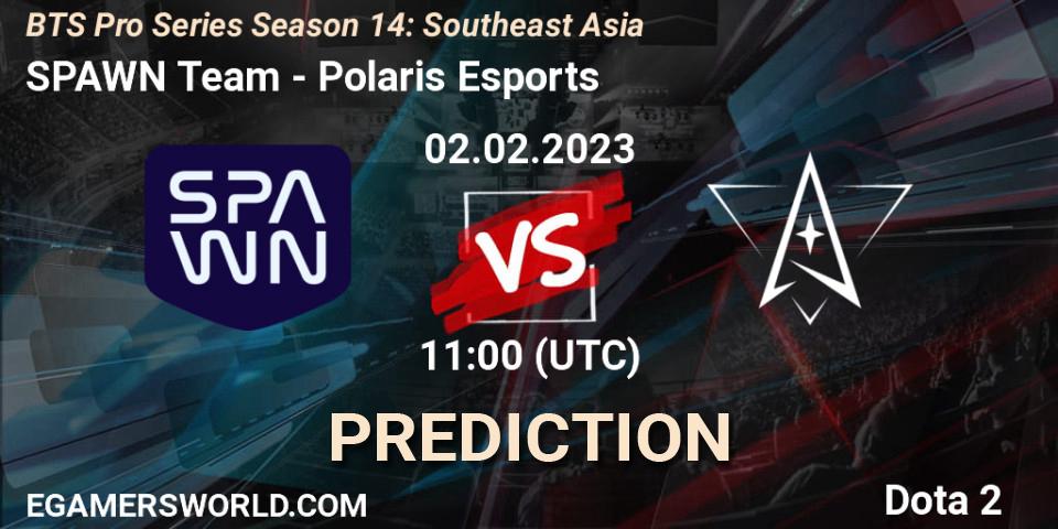 SPAWN Team vs Polaris Esports: Betting TIp, Match Prediction. 02.02.23. Dota 2, BTS Pro Series Season 14: Southeast Asia