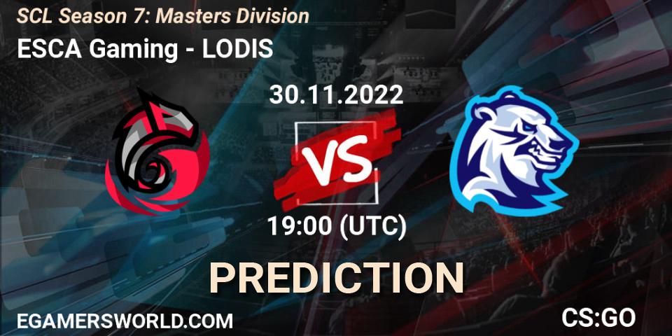 ESCA Gaming vs LODIS: Betting TIp, Match Prediction. 05.12.22. CS2 (CS:GO), SCL Season 7: Masters Division
