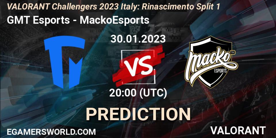 GMT Esports vs MackoEsports: Betting TIp, Match Prediction. 30.01.23. VALORANT, VALORANT Challengers 2023 Italy: Rinascimento Split 1