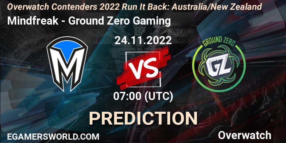 Mindfreak vs Ground Zero Gaming: Betting TIp, Match Prediction. 24.11.22. Overwatch, Overwatch Contenders 2022 - Australia/New Zealand - November