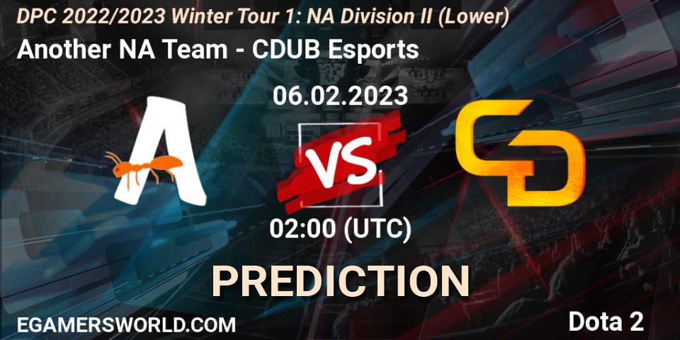 Another NA Team vs CDUB Esports: Betting TIp, Match Prediction. 06.02.23. Dota 2, DPC 2022/2023 Winter Tour 1: NA Division II (Lower)