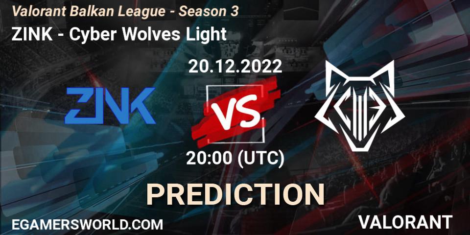 ZINK vs Cyber Wolves Light: Betting TIp, Match Prediction. 20.12.22. VALORANT, Valorant Balkan League - Season 3