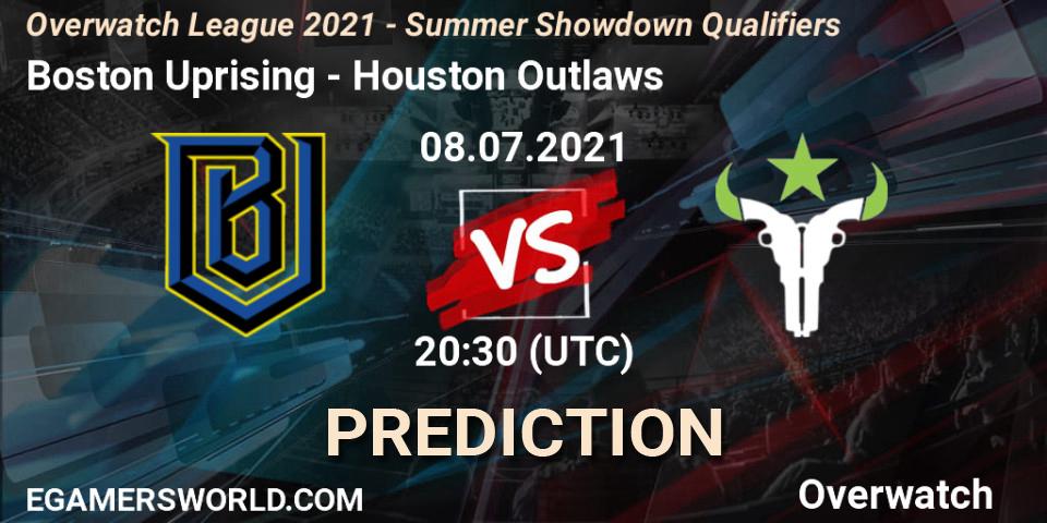Boston Uprising vs Houston Outlaws: Betting TIp, Match Prediction. 08.07.21. Overwatch, Overwatch League 2021 - Summer Showdown Qualifiers