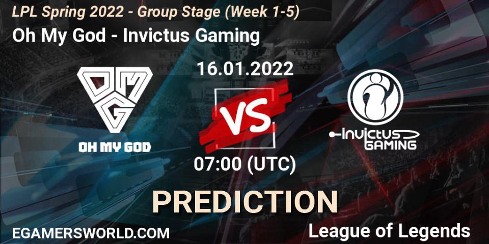 Oh My God vs Invictus Gaming: Betting TIp, Match Prediction. 16.01.22. LoL, LPL Spring 2022 - Group Stage (Week 1-5)