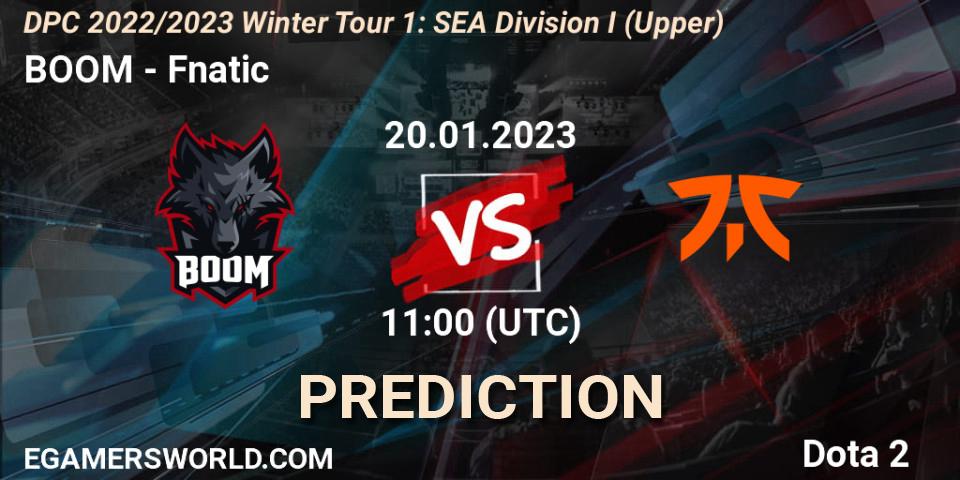 BOOM vs Fnatic: Betting TIp, Match Prediction. 20.01.23. Dota 2, DPC 2022/2023 Winter Tour 1: SEA Division I (Upper)
