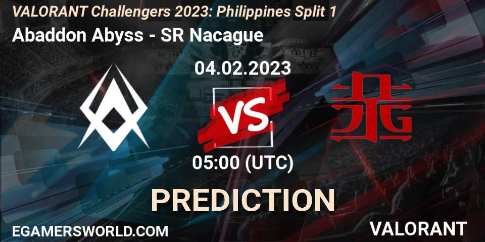 Abaddon Abyss vs SR Nacague: Betting TIp, Match Prediction. 04.02.23. VALORANT, VALORANT Challengers 2023: Philippines Split 1