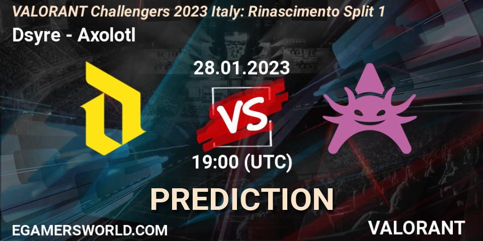 Dsyre vs Axolotl: Betting TIp, Match Prediction. 28.01.23. VALORANT, VALORANT Challengers 2023 Italy: Rinascimento Split 1