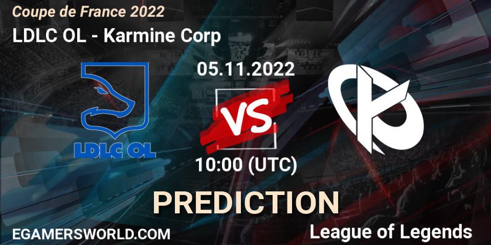 LDLC OL vs Karmine Corp: Betting TIp, Match Prediction. 05.11.22. LoL, Coupe de France 2022