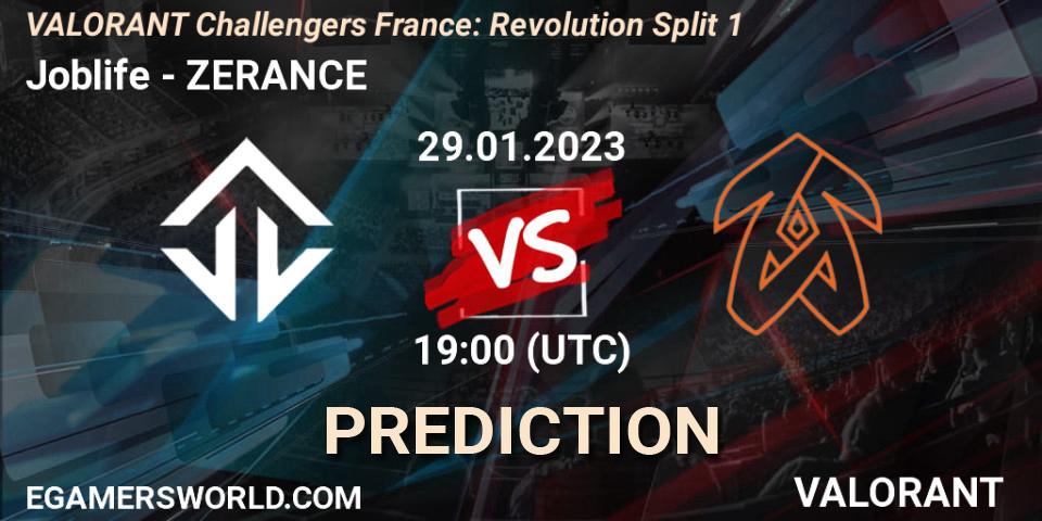 Joblife vs ZERANCE: Betting TIp, Match Prediction. 29.01.23. VALORANT, VALORANT Challengers 2023 France: Revolution Split 1