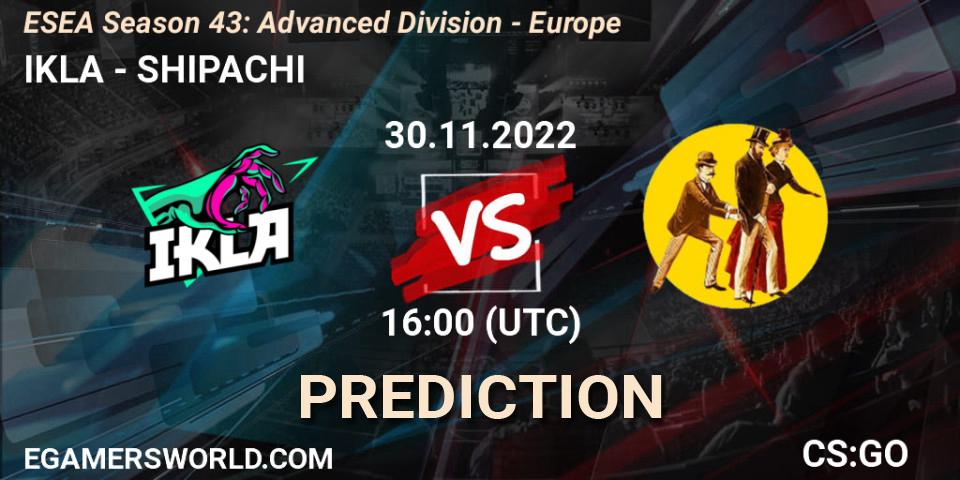 IKLA vs SHIPACHI: Betting TIp, Match Prediction. 30.11.22. CS2 (CS:GO), ESEA Season 43: Advanced Division - Europe